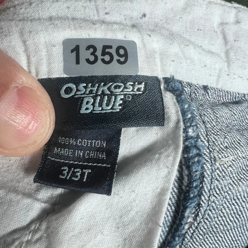 OshKosh B'gosh‎ Blue Denim Overalls Kids Size 3T Adjustable Straps